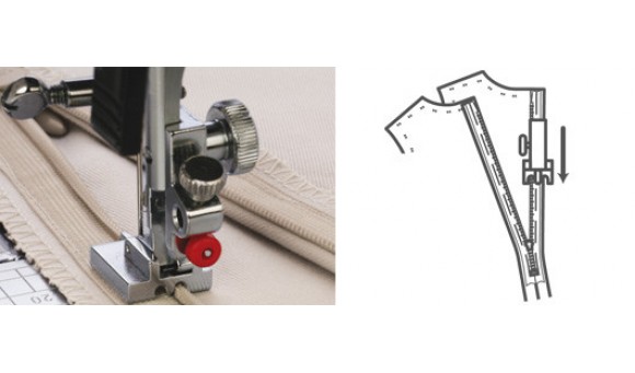 Blinde ritsvoet ''Z'' (smal) (9 mm) Janome