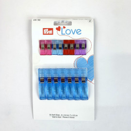 Prym Love stoffen clips 15 stuks kleurrijk,2,6 +5,5 cm